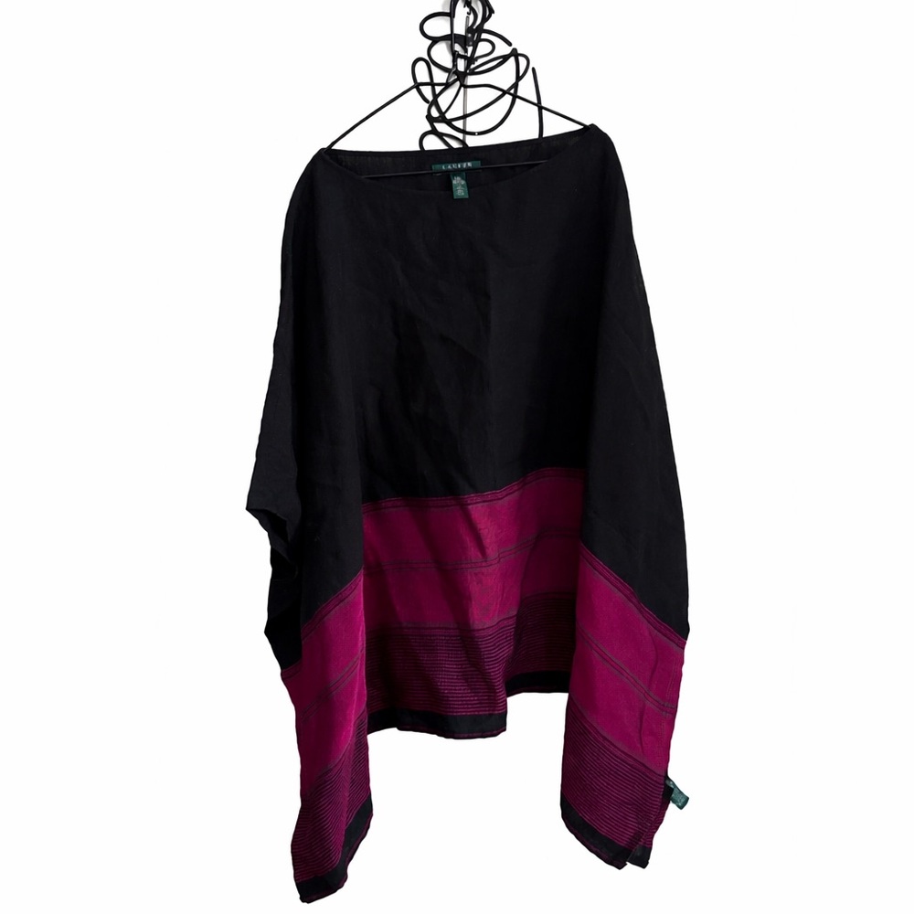 Lauren Ralph Lauren Black Blouse with Pink Accent